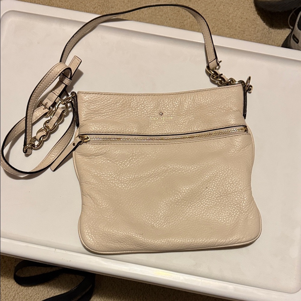 Kate Spade Beige Leather Crossbody Bag